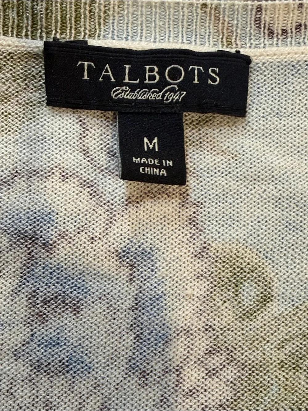 Talbots v-neck silk and cotton sweater